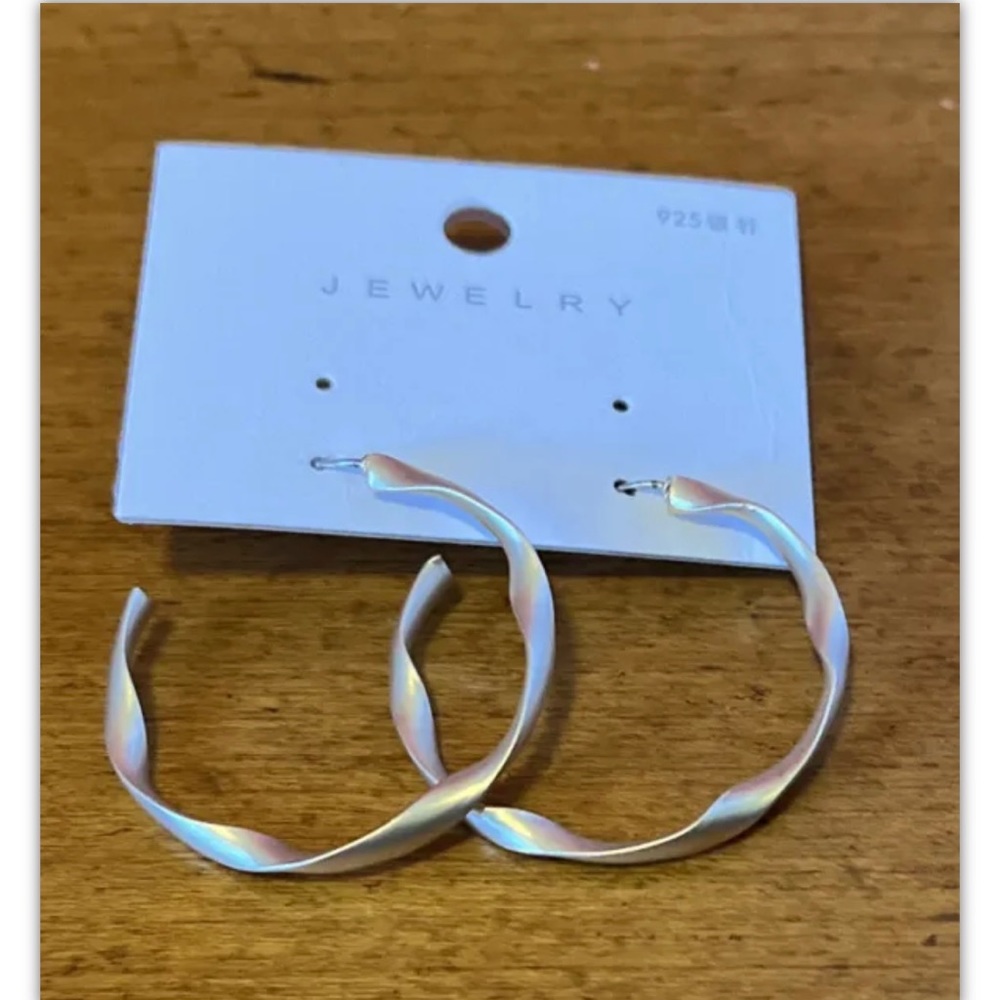 Gold Plated Fashion Twisted Hoop Earrings Jewelry 925